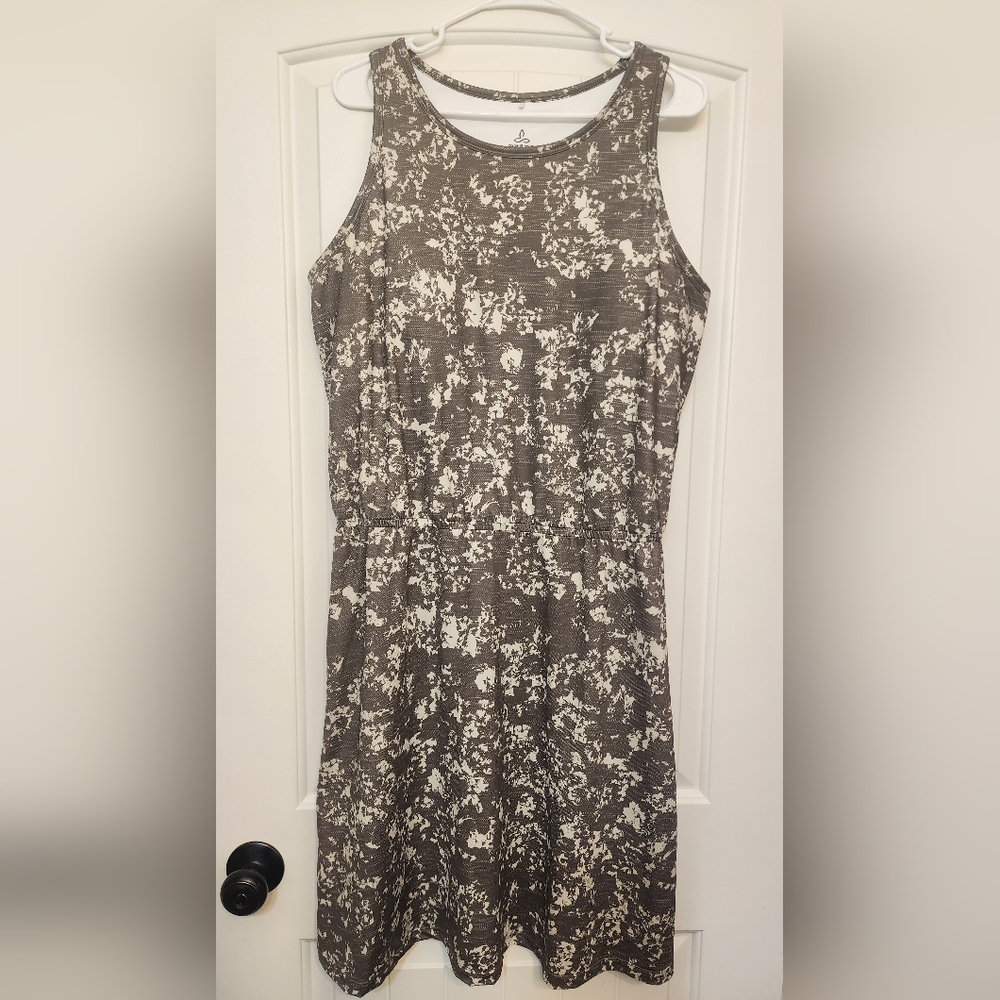 PrAna XL Olive Green Patterned Dress